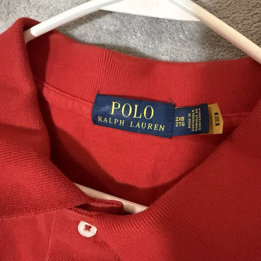 Polo By Ralph Lauren Men's 2XB Red Polo Shirt Embroidered Pony Vintage READ